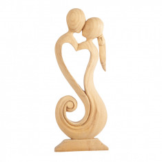 Sculptura din lemn cu tematica romantica Wooden Infinity Lovers, Tip I