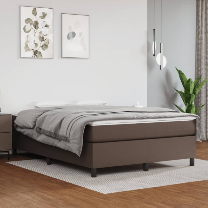 vidaXL Cadru de pat, maro, 140x200 cm, piele ecologică 3121050