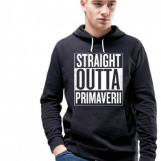 Hanorac Barbati Negru - Straight Outta Primaverii - S