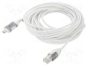 Cablu USB 3.1 RJ45 - USB C nichelat 7,5m alb Goobay