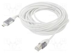 Cablu USB 3.1 RJ45 - USB C nichelat 7,5m alb Goobay