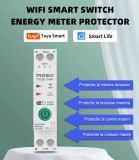 Contor Inteligent WiFi 63A Tuya, Protectie Supratensiune, Scurtcircuit, Monitorizare Consum, Compatibil Alexa/Google Assistant