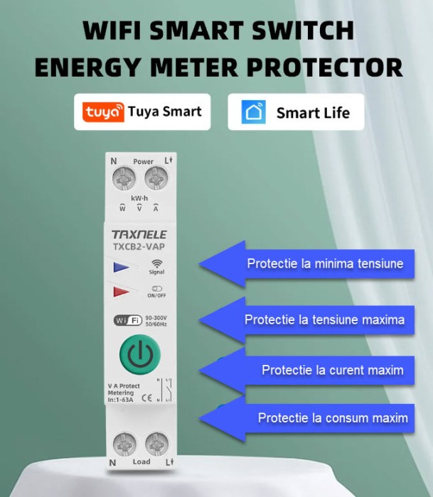 Contor inteligent WIFI 63A TUYA