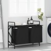 VidaXL Coș de rufe 2 compartimente cu raft sonoma gri 859078