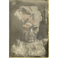 FOTO, BUST - PICTORUL TACHE SOROCEANU, SCULPTAT DE M. ONOFREI, 1925