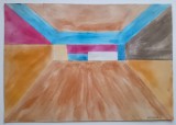 Interior - semnat Bertrand &#039;63, Natura statica, Acuarela, Altul