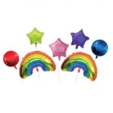 Set Baloane Petrecere Din Folie, Multicolor, 7 Bucăți, Forme Coroană și Stea, Oem