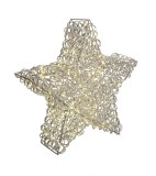 Steluta Craciun metal argintiu 200 microleduri 60x18x60h