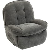 HOMCOM Fotoliu relax din chenille, reglabil manual, fotoliu rotativ și balansant 360&deg; cu șezut lat, spătar &icirc;nalt, Gri deschis | Aosom Romania