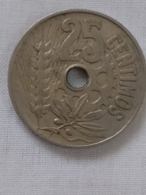 25 centimos 1934 spania foto