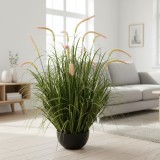 Planta artificiala iarba ornamentala cu spice tip coada de pisica, 90 cm