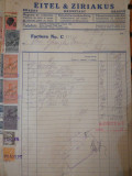Factura 1941 Eitel &amp; Ziriakus Brasov Kronstadt timbre regale, Magazin Coloniale