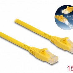 Cablu de retea RJ45 6A UTP Fast Tracing 15m Galben, Delock 80106