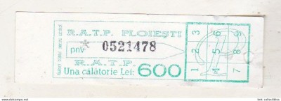 bnk div RATP Ploiesti - bilet de calatorie - 600 lei foto