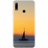 Husa silicon pentru Huawei P Smart 2019, Wind Sail Boat Ocean Sunset