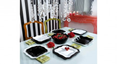 Set serviciu masa 19buc. Authentic alb-negru Handy KitchenServ foto