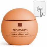 Cumpara ieftin Set cadou crema de corp Avon Her Wisdom Baobab 180 ml, nutritiva, textura aerata, cuier transparent 5.6 x 5.6 cm, autoadeziv, carlig rotativ 180
