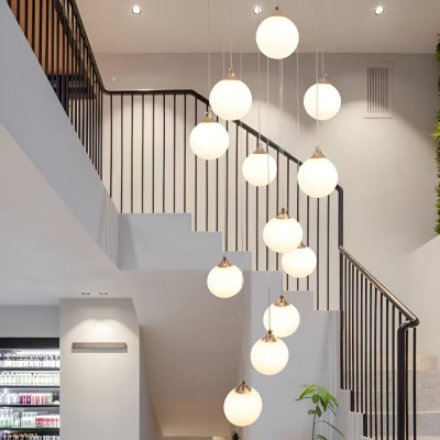 Lustra Suspendata, 12 Globuri x E27, Auriu, Inaltime Reglabila ModernLight Concept foto