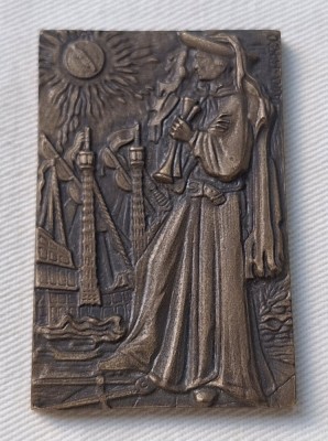 Infante Dom Henrique print portughez in secolul al XV-lea - placheta superba, medalie rara foto