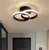 Cumpara ieftin Lustra LED moderna cu 3 functii 20W lumina calda/rece/neutra- 2 cercuri culoare negru