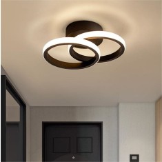 Lustra LED moderna cu 3 functii 20W lumina calda/rece/neutra- 2 cercuri culoare negru