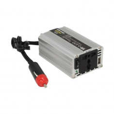 Invertor de tensiune curent auto 12 24 230V 200W + USB Whitenergy foto