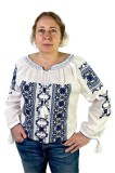 Bluza tip ie traditionala, dama ML 185 albastru, marime 2XL