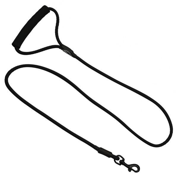 Lesă rotundă din nylon pentru c&acirc;ini, neagră, S - 120 cm