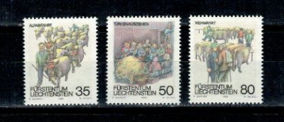 Liechtenstein 1989 - Obiceiuri de toamna, serie neuzata foto