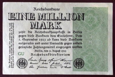Germania 1.000.000 1000000 mark 1 milion 1923 seria GU ** foto
