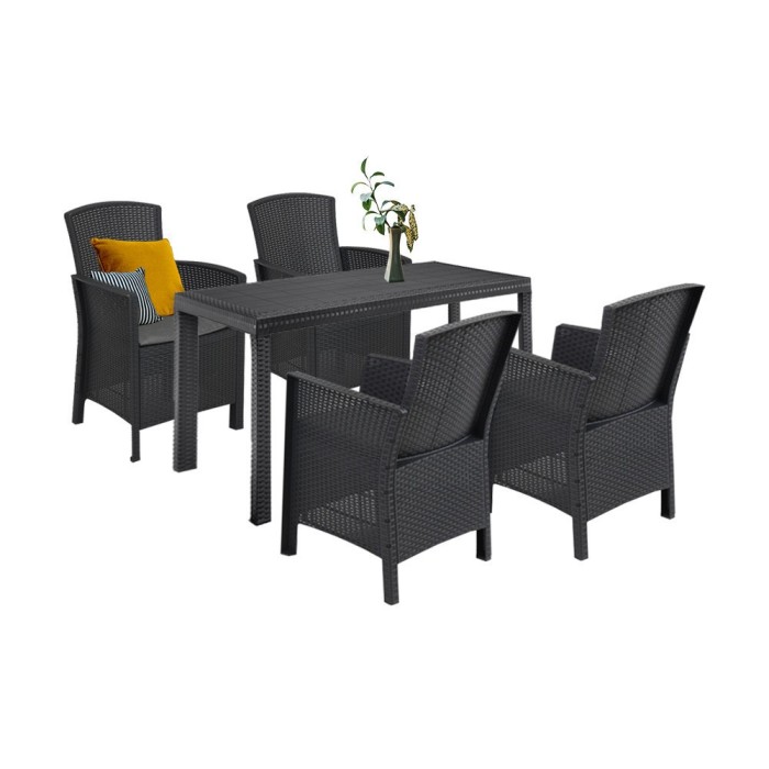 Set mobilier de grădină Hellma 4+1, grafit