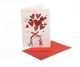 Set Felicitare de Dragoste 3D "To My Valentine" cu Plic, 13x19 cm, alb-Rosu