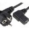 Cablu alimentare AC, 1.8m, 3 fire, culoare negru, CEE 7/7 (E/F) &amp;#351;tecar in unghi, IEC C13 mama 90&deg;, LIAN DUNG -