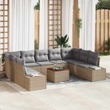 vidaXL Set de canapele pentru grădină 10 pcs bej și gri deschis