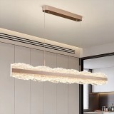 Lustra LED suspendata Nivalis 55W, 120 cm, dimabila cu telecomanda, aurie
