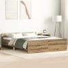 VidaXL Cadru pat fără saltea Stejar Artisan 140x190cm Lemn prelucrat