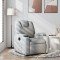 vidaXL Fotoliu rabatabil gri deschis, material textil