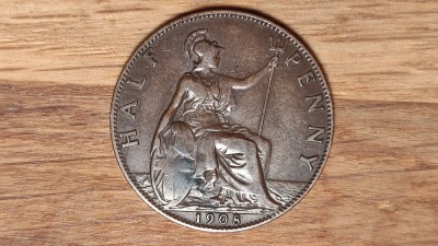 Marea Britanie -moneda de colectie- 1/2 half penny 1908 -Edward VII- bijuterie ! foto