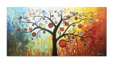 Cumpara ieftin Tablouri pictate manual living, birou, Bucurie, copacul vietii, 140x70cm ulei panza, gata de expus pe perete
