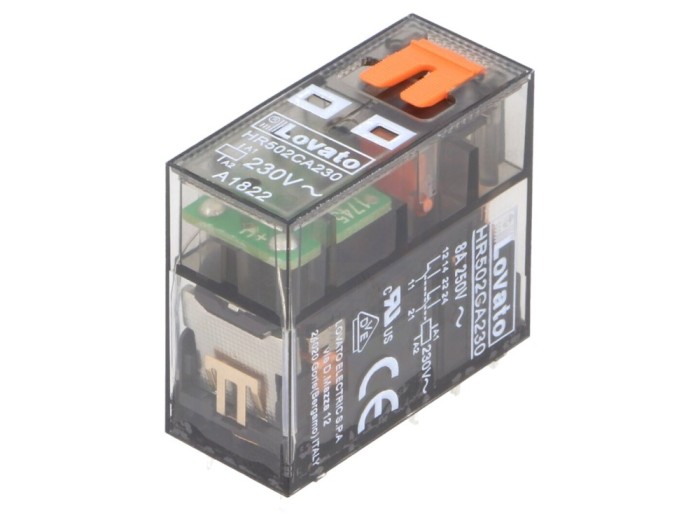 Releu electromagnetic DPDT 230VAC 8A