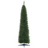 Pom de Craciun 210cm din PVC cu 499 de Ramuri si Baza din Plastic, Design Inalt si Ingust, &Phi;60x210cm, Verde HOMCOM | Aosom RO