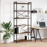 VidaXL Bibliotecă Stejar afumat 80 x 30 x 188 cm Lemn și oțel