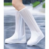 Protectie Incaltaminte pentru Ploaie si Noroi, Impermeabila, Talpa Antiderapanta, cu Fermoar si Capsa, Inaltime 40 cm, Marime XXXL 44-45, Alb