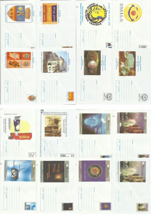 ROMANIA 1998 / 1999 - lot 115 intreguri postale - diverse teme - unele rare