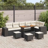 Cumpara ieftin Set de canapele pentru gradina 10 buc. Negru poliratan