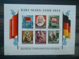 1953 BLOC GERMANIA DDR NEDANTELAT ,STAMPILAT