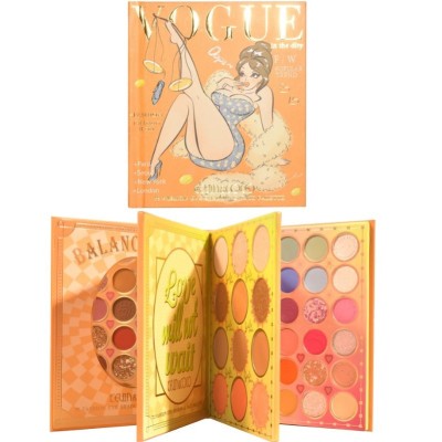 Paleta de farduri kevin&amp;amp;coco, 72 culori, stil carte, 3 straturi, pudra compacta, clasic, fara sulfati, 14 x 14 cm, 80 g, multicolor foto