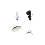 Cumpara ieftin Starter kit lumina continua foto-video cu umbrela de reflexie 101cm