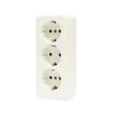 Priza Schuko tripla aplicata 16A 250V cu impamantare si protectie copii