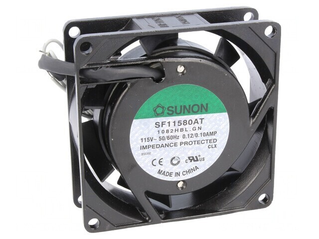 Ventilator AC Axial 115V 80x80x25mm 37m3/h 34,5dBA